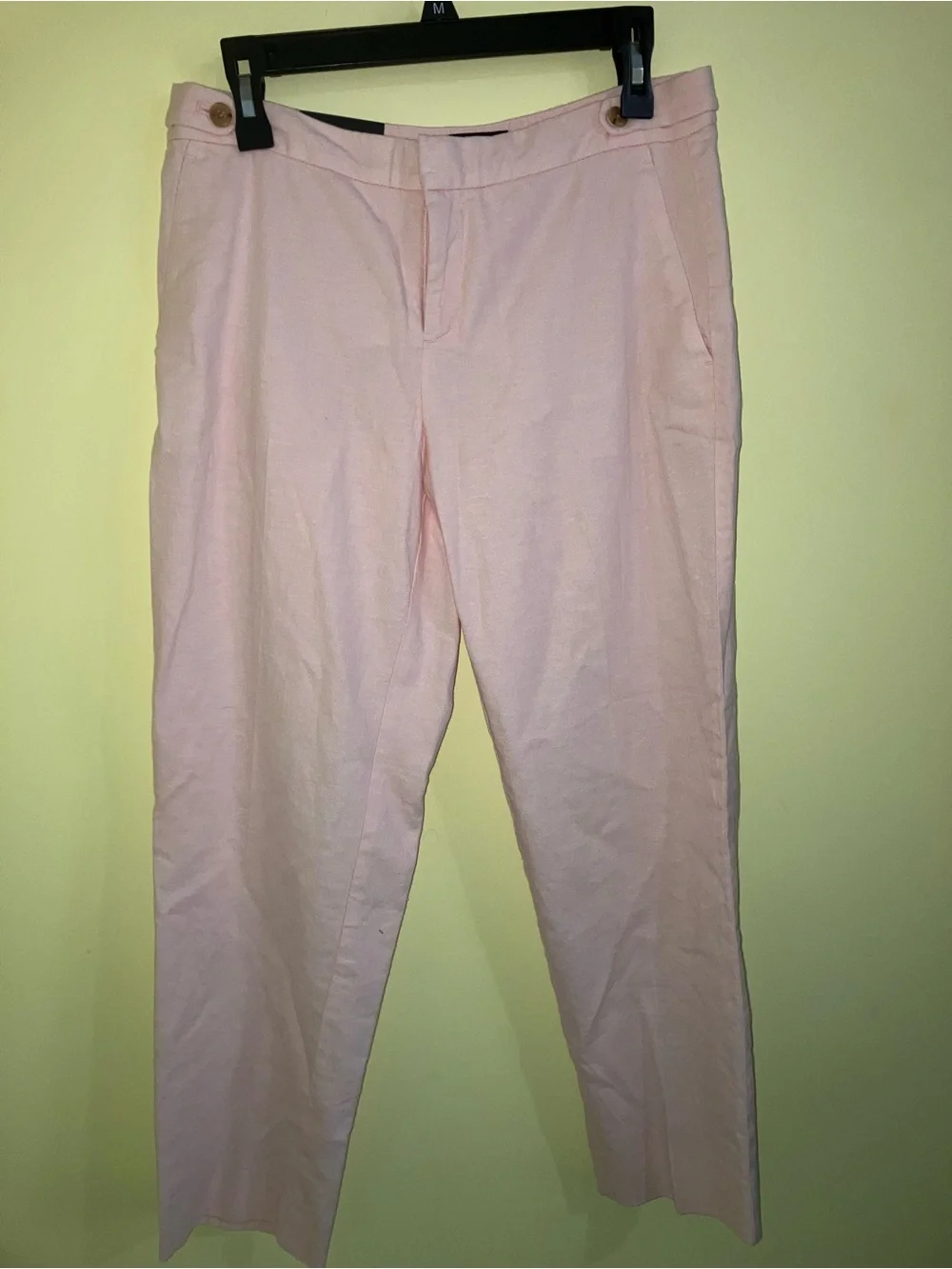 Banana Republic NEW Avery Linen mid rise straight pant sz 6 pink peach resort